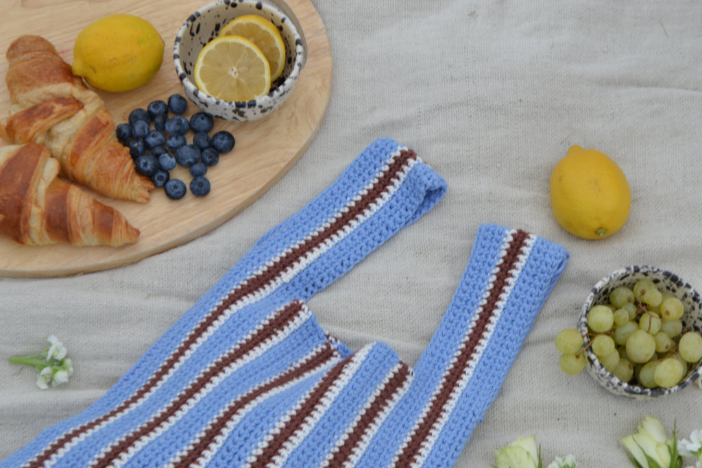 Cornflour Espresso Tristripe Naples Bag