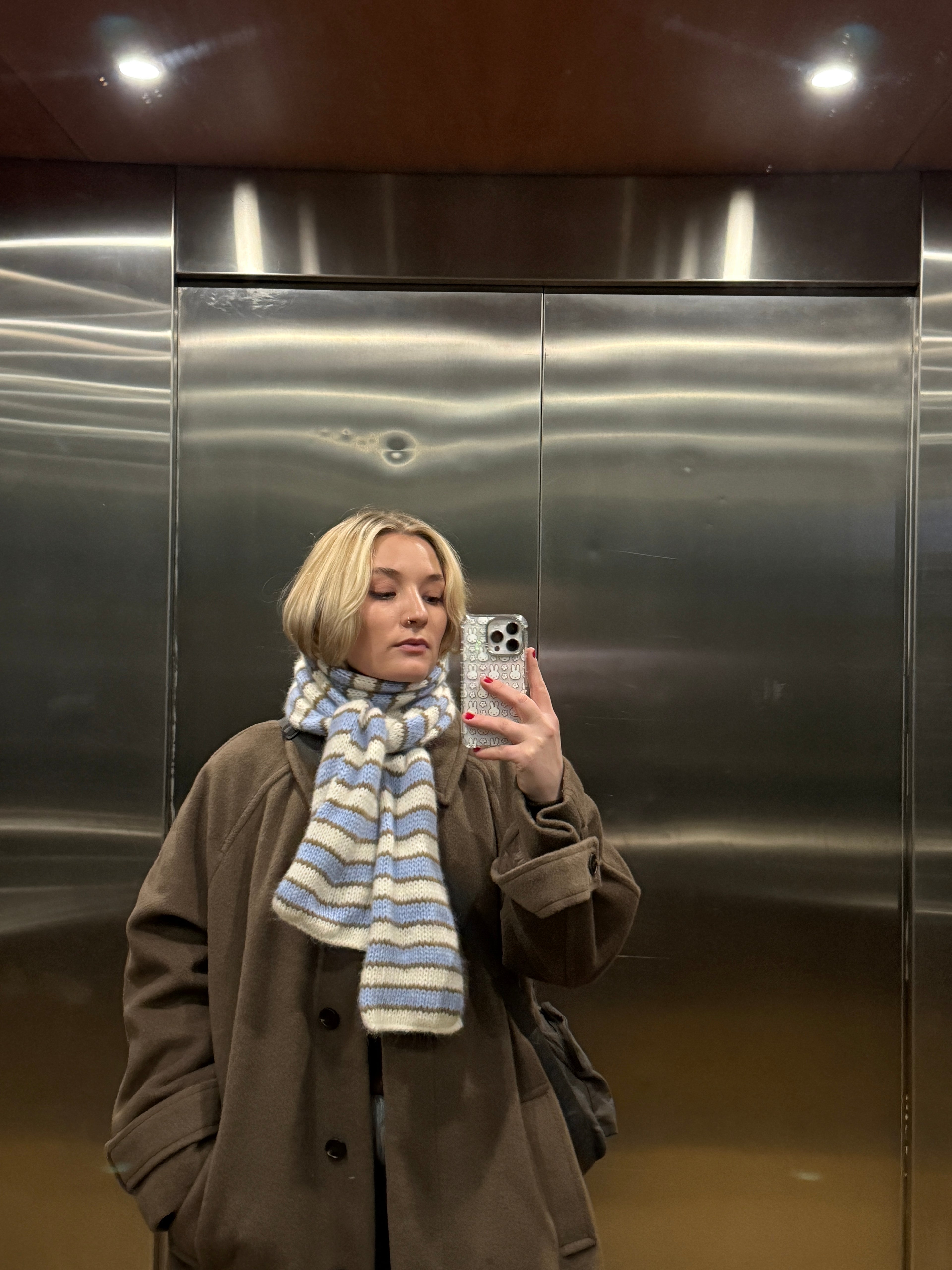 Blue & Brown Alpaca Scarf