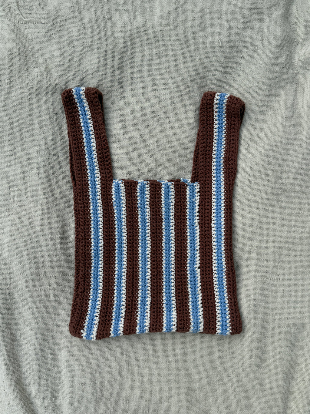 Espresso Cornflour Tristripe Naples Bag