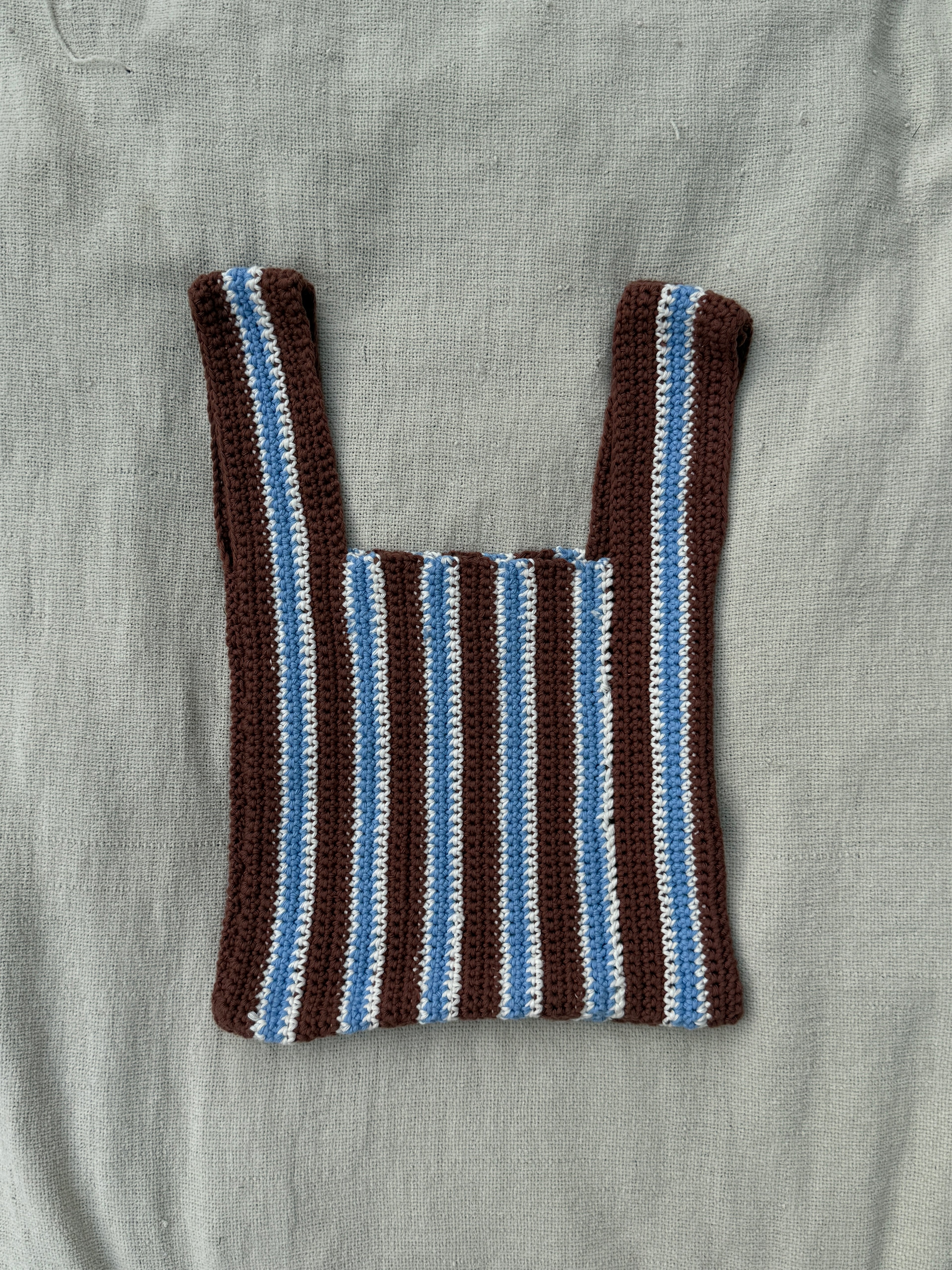 Espresso Cornflour Tristripe Naples Bag