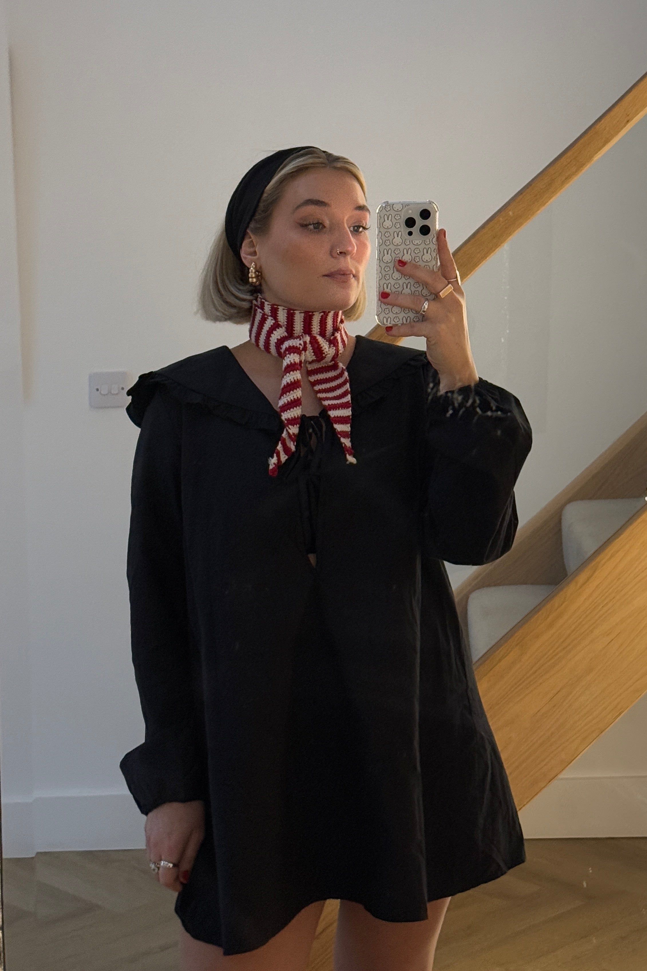 Cherry Cotton Skinny Scarf