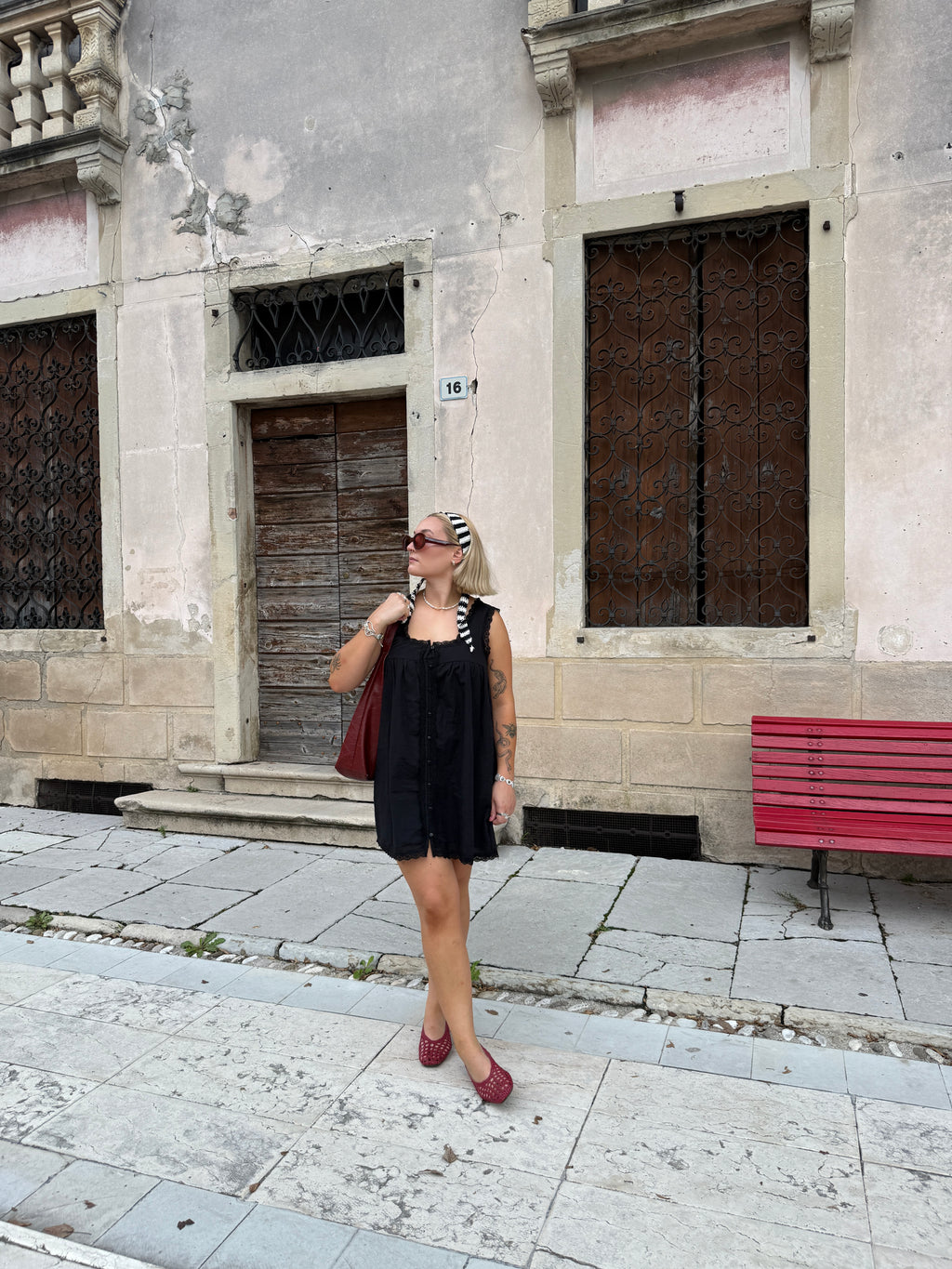 Black & White Skinny Scarf