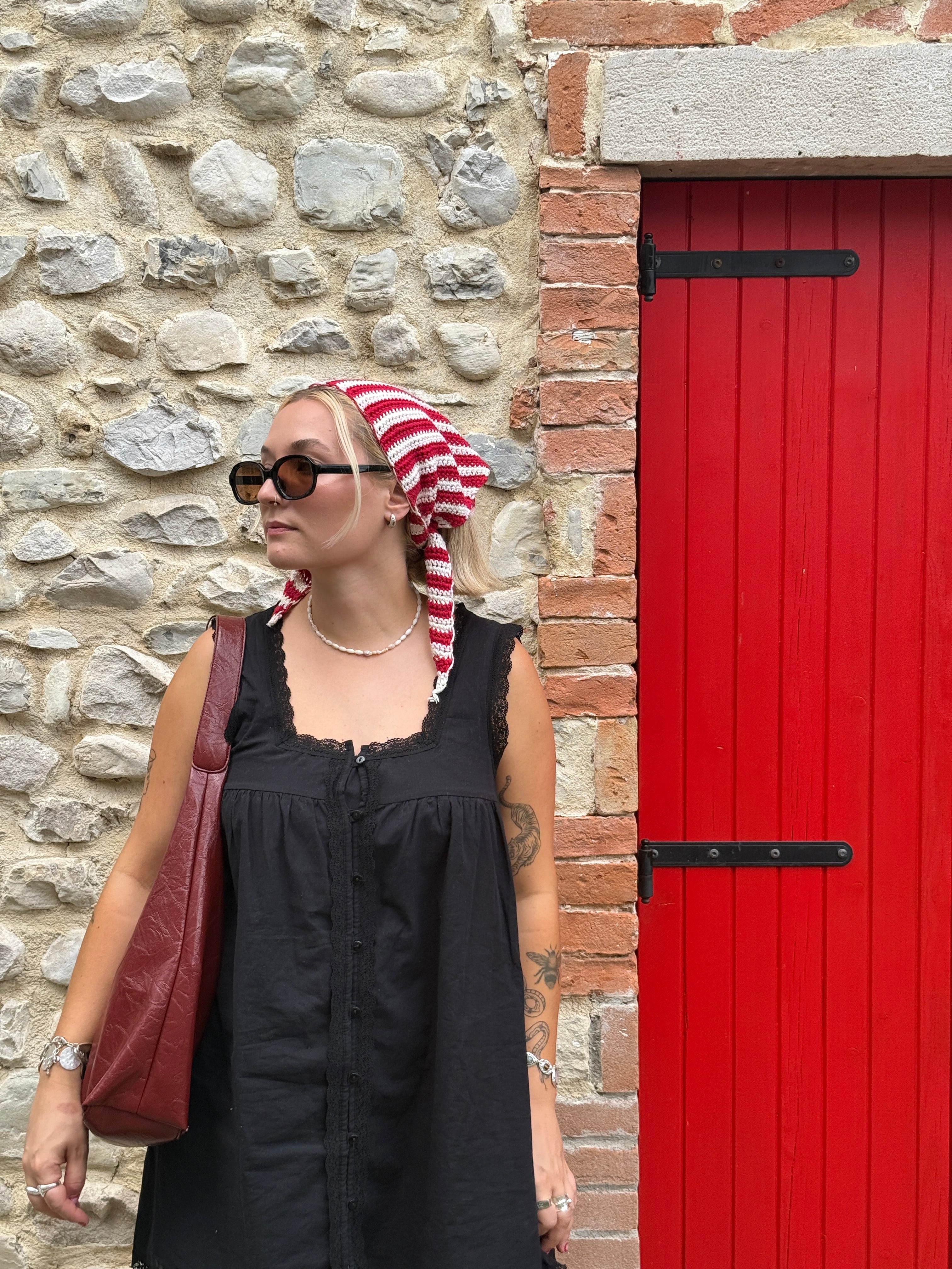 Scarlet & White Bandana