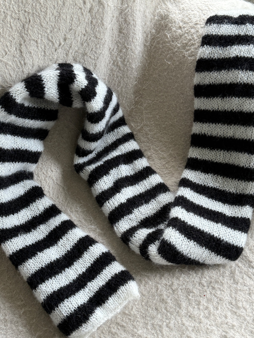 Black & White Mohair Scarf